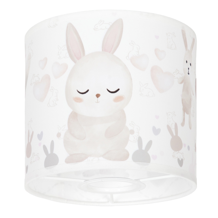 BRILAGI - Universeller Lampenschirm BOBO E27, Ø 15 cm, weiß/Hasenmotiv