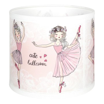 Brilagi - Universeller Lampenschirm BOBO E27 Ø 15 cm weiß/rosa/Ballettmotive