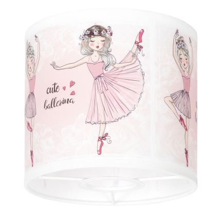 BRILAGI - Universeller Lampenschirm BOBO E27 Ø 15 cm weiß/rosa/Ballettmotive