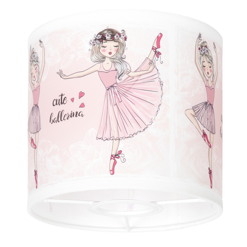 BRILAGI - Universeller Lampenschirm BOBO E27 Ø 15 cm weiß/rosa/Ballettmotive