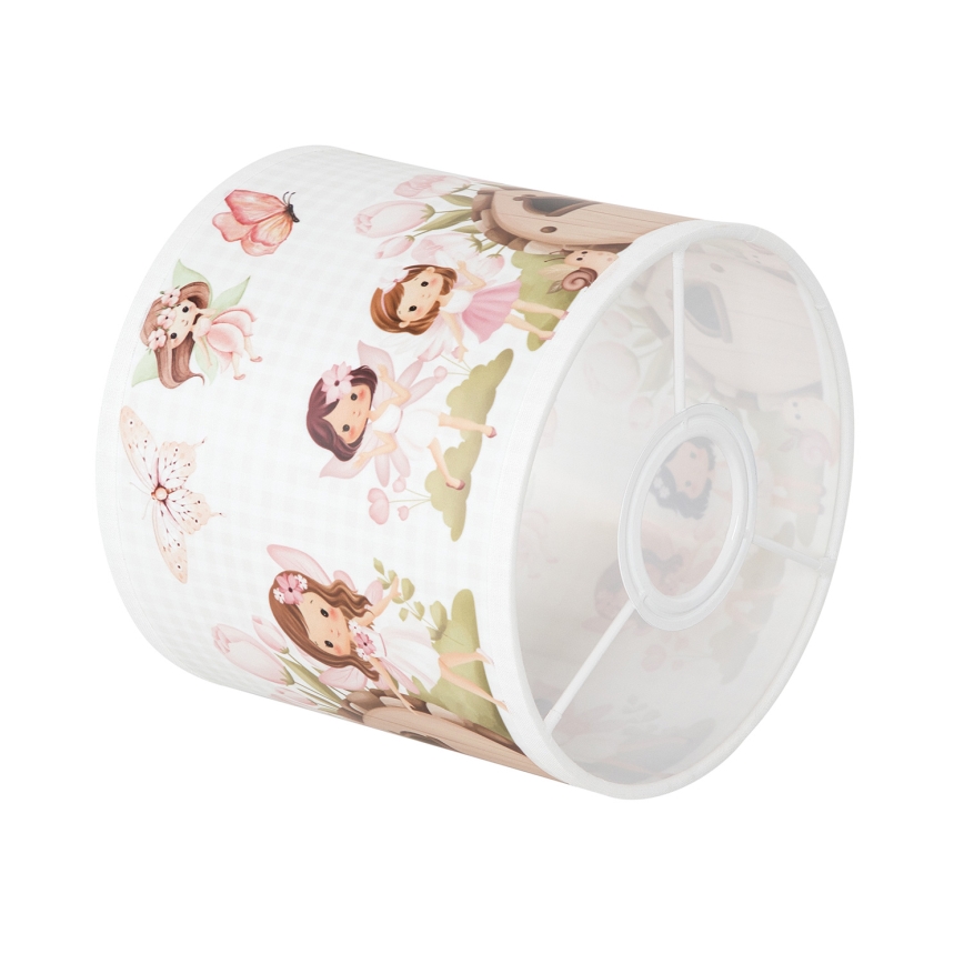 BRILAGI - Universeller Lampenschirm BOBO E27 Ø 15 cm weiß/rosa/Feen