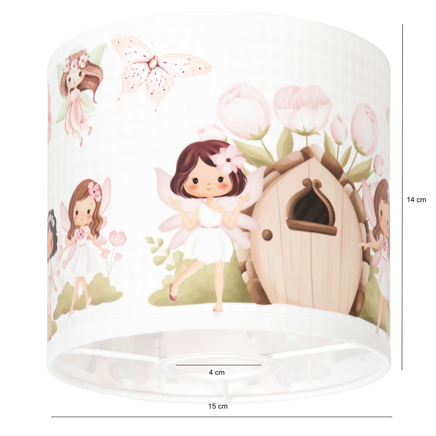 BRILAGI - Universeller Lampenschirm BOBO E27 Ø 15 cm weiß/rosa/Feen