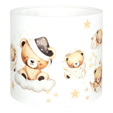 Brilagi - Universeller Lampenschirm BOBO E27 Ø 15 cm weiß/Teddybären