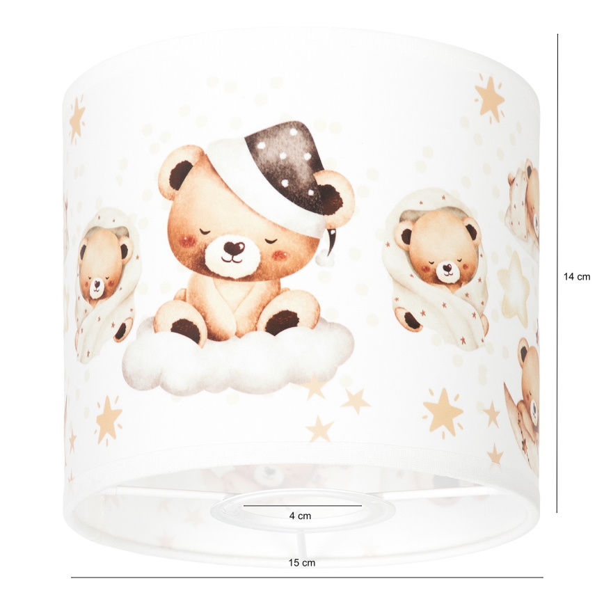 BRILAGI - Universeller Lampenschirm BOBO E27 Ø 15 cm weiß/Teddybären