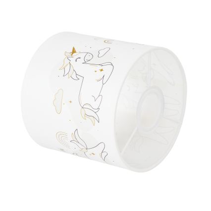 Brilagi - Universeller Lampenschirm BOBO für E27 Ø 15 cm weiß/Einhörner