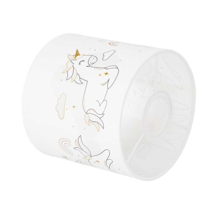 Brilagi - Universeller Lampenschirm BOBO für E27 Ø 15 cm weiß/Einhörner