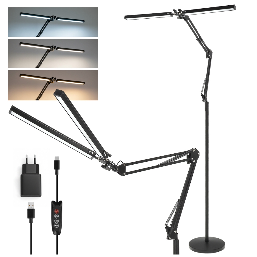 Brilagi - LED dimmbare flexible Stehleuchte VARIO LED/14W/230V 3000-6000K 157 cm schwarz