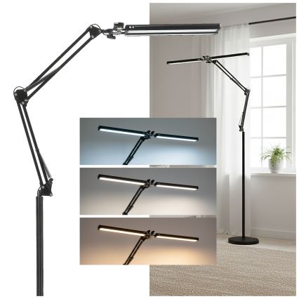 Brilagi - LED dimmbare flexible Stehleuchte VARIO LED/14W/230V 3000-6000K 157 cm schwarz