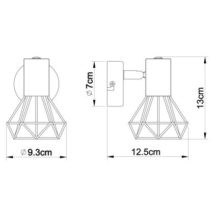 Brilagi - Wand-Spot CAGE 1xE14/40W/230V