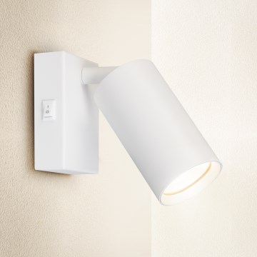 Brilagi - Wand-Spot mit Schalter SELE 1xGU10/30W/230V weiß
