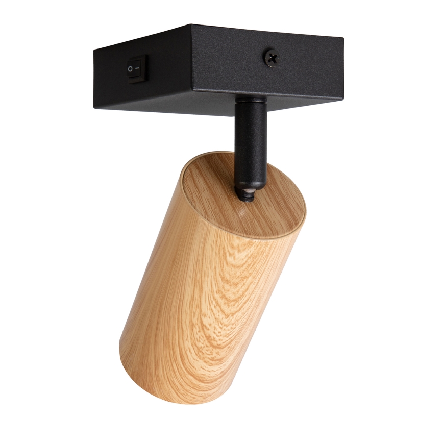 Brilagi - Wandspot mit Schalter SELE 1xGU10/30W/230V schwarz/Eichen-Dekor