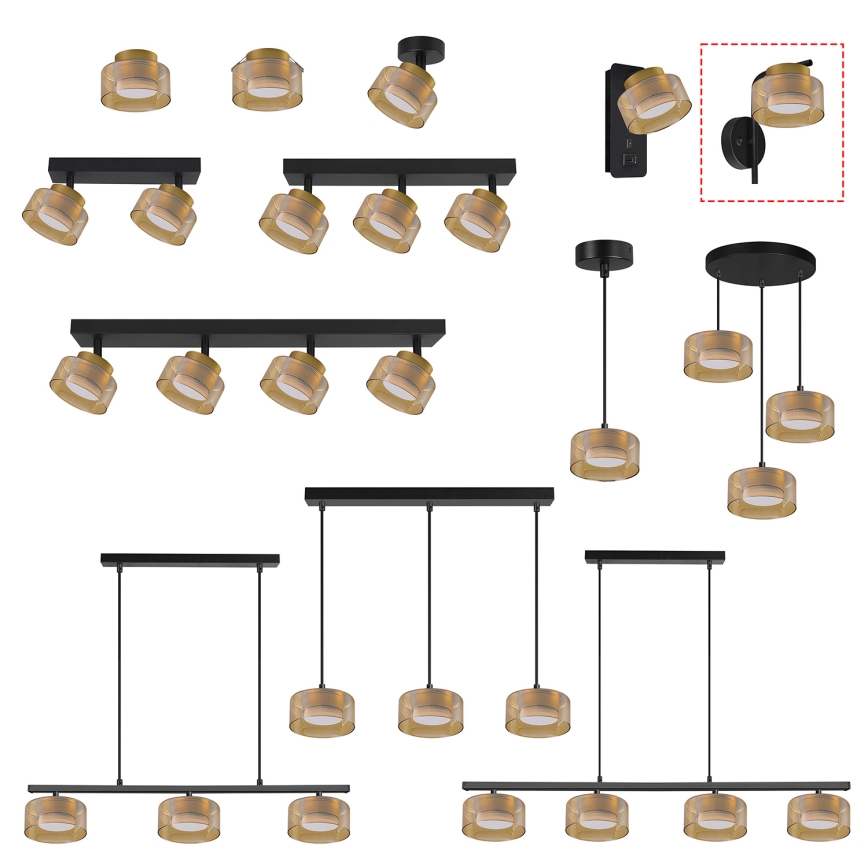 Brilagi - Wandleuchte AURA LUX 1xGX53/30W/230V schwarz/gold