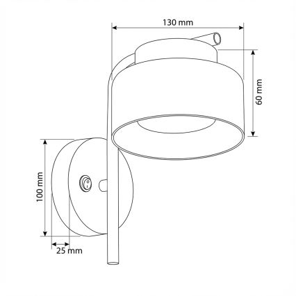 Brilagi - Wandleuchte AURA LUX 1xGX53/30W/230V schwarz/gold
