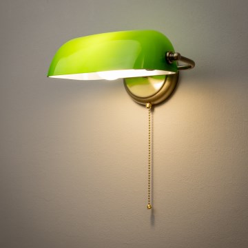 Brilagi - Wandleuchte BANK OFFICE 1xE27/60W/230V Messing/Grün