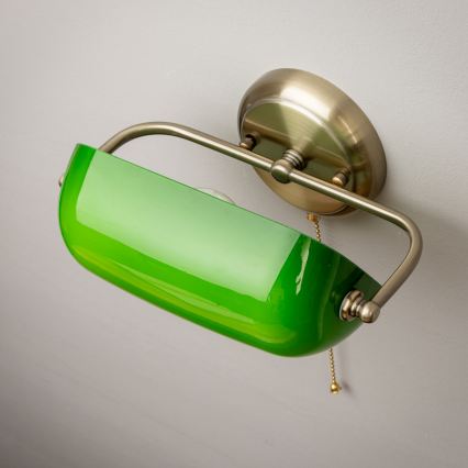 Brilagi - Wandleuchte BANK OFFICE 1xE27/60W/230V Messing/Grün