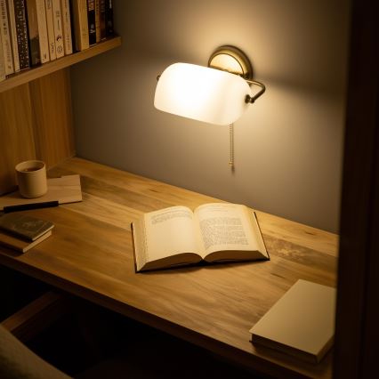 Brilagi - Wandleuchte BANK OFFICE 1xE27/60W/230V Messing/Weiß