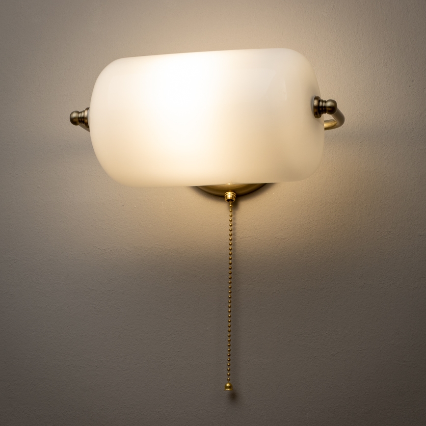 Brilagi - Wandleuchte BANK OFFICE 1xE27/60W/230V Messing/Weiß