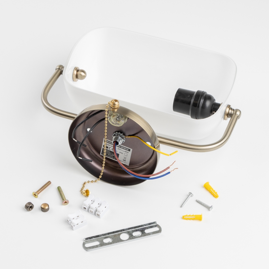 Brilagi - Wandleuchte BANK OFFICE 1xE27/60W/230V Messing/Weiß