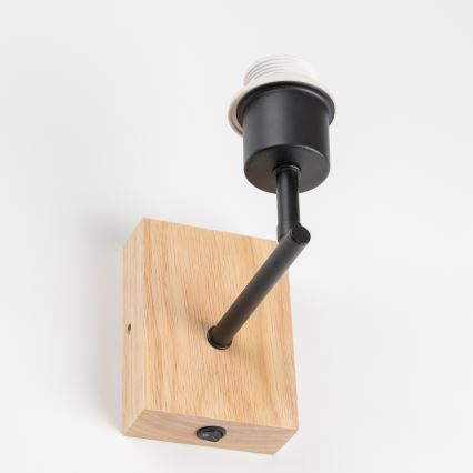 Brilagi - Kinder-Wandleuchte BOBO WOOD 1xE27/25W/230V Eiche/schwarz/weiß/Häschen
