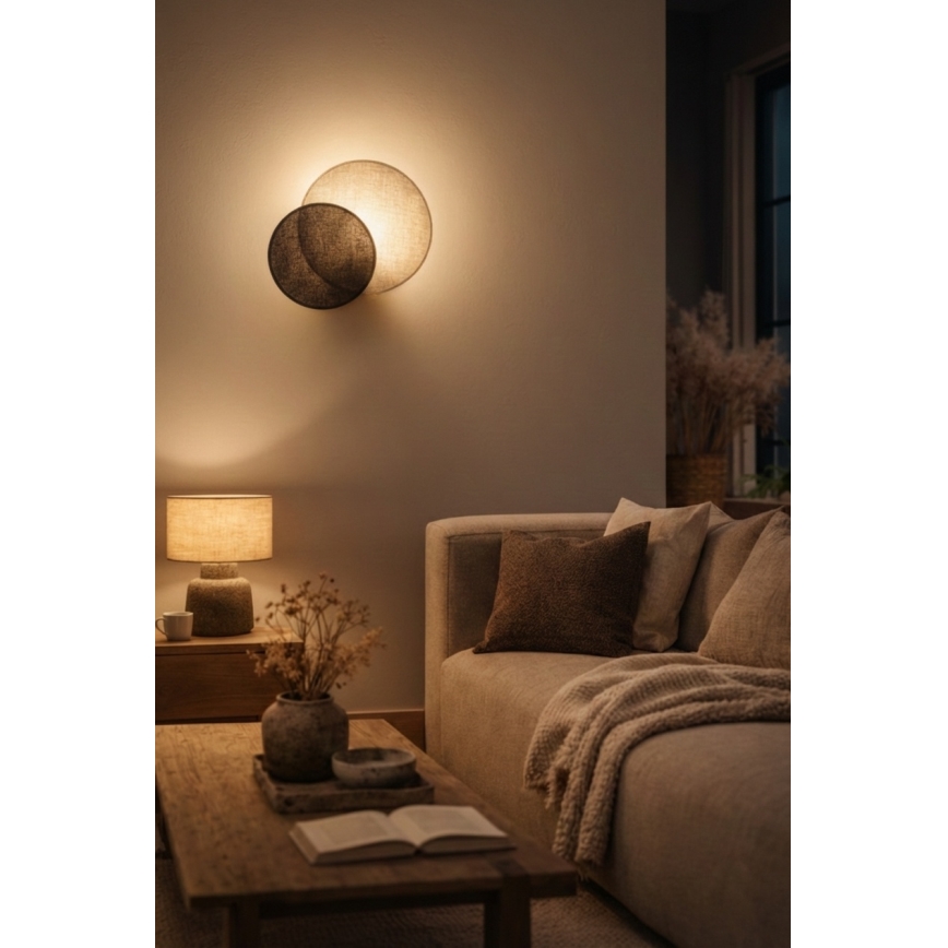 Brilagi - Wandleuchte CIRCLES 1xE27/60W/230V Ø 35 cm cremefarben/braun