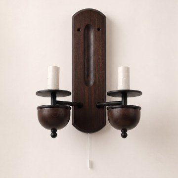 Brilagi - Wandleuchte COTTAGE 2xE14/40W/230V Buche