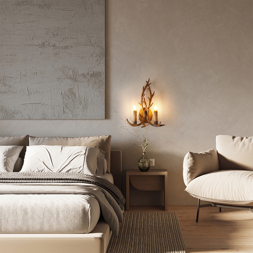 Brilagi - Wandleuchte DEER 2xE14/10W/230V Geweih