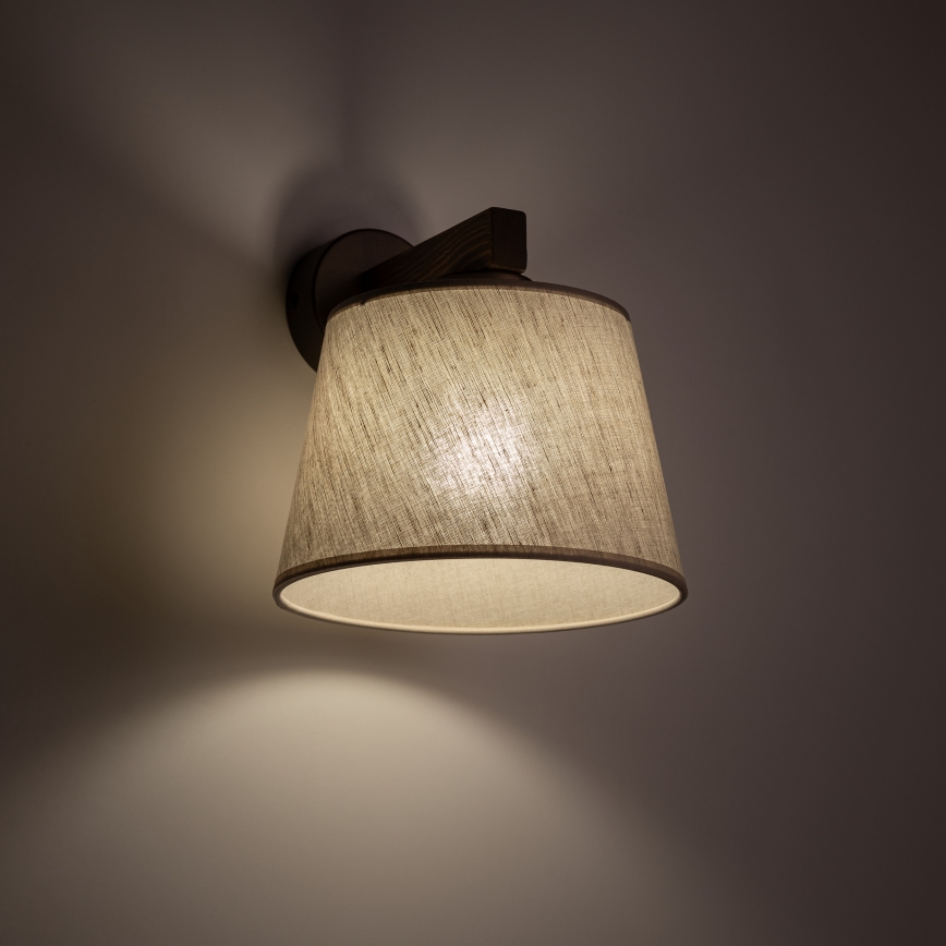 Brilagi - Wandleuchte LATTE 1xE27/60W/230V Kiefer/Beige