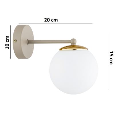 Brilagi - Wandleuchte MILO ECRU 1xE27/60W/230V beige/gold