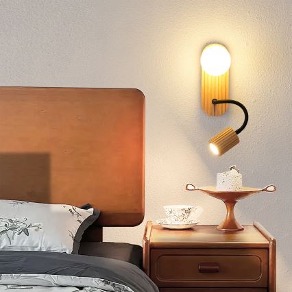 Brilagi - Wandleuchte MODERN WOOD 1xG9/5W/230V + 1xGU10/8W aus Holz