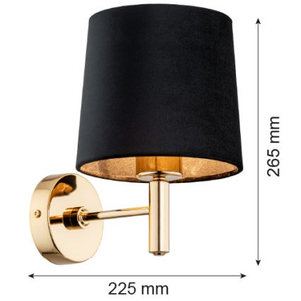 Brilagi - Wandleuchte MONTE 1xE27/15W/230V schwarz/gold