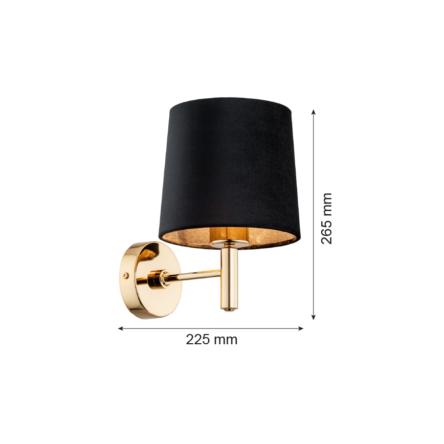 Brilagi - Wandleuchte MONTE 1xE27/15W/230V schwarz/gold