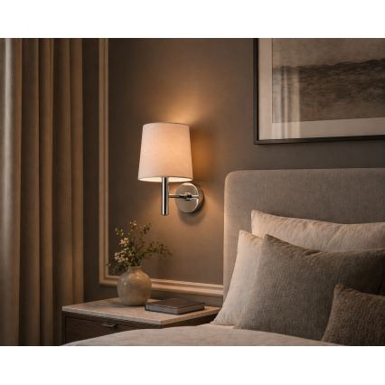 Brilagi - Wandleuchte MONTE 1xE27/60W/230V beige/glänzender Chrom