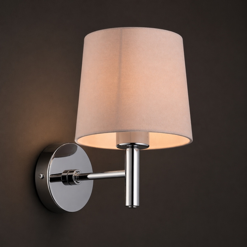 Brilagi - Wandleuchte MONTE 1xE27/60W/230V beige/glänzender Chrom