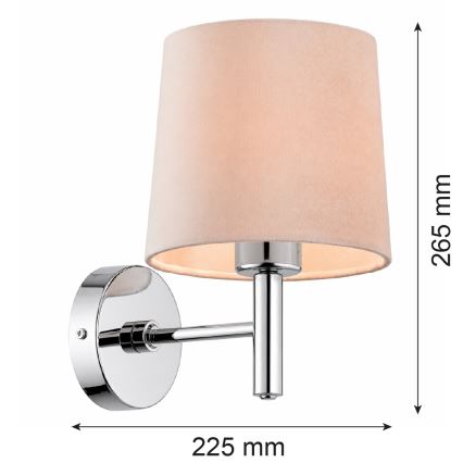 Brilagi - Wandleuchte MONTE 1xE27/60W/230V beige/glänzender Chrom