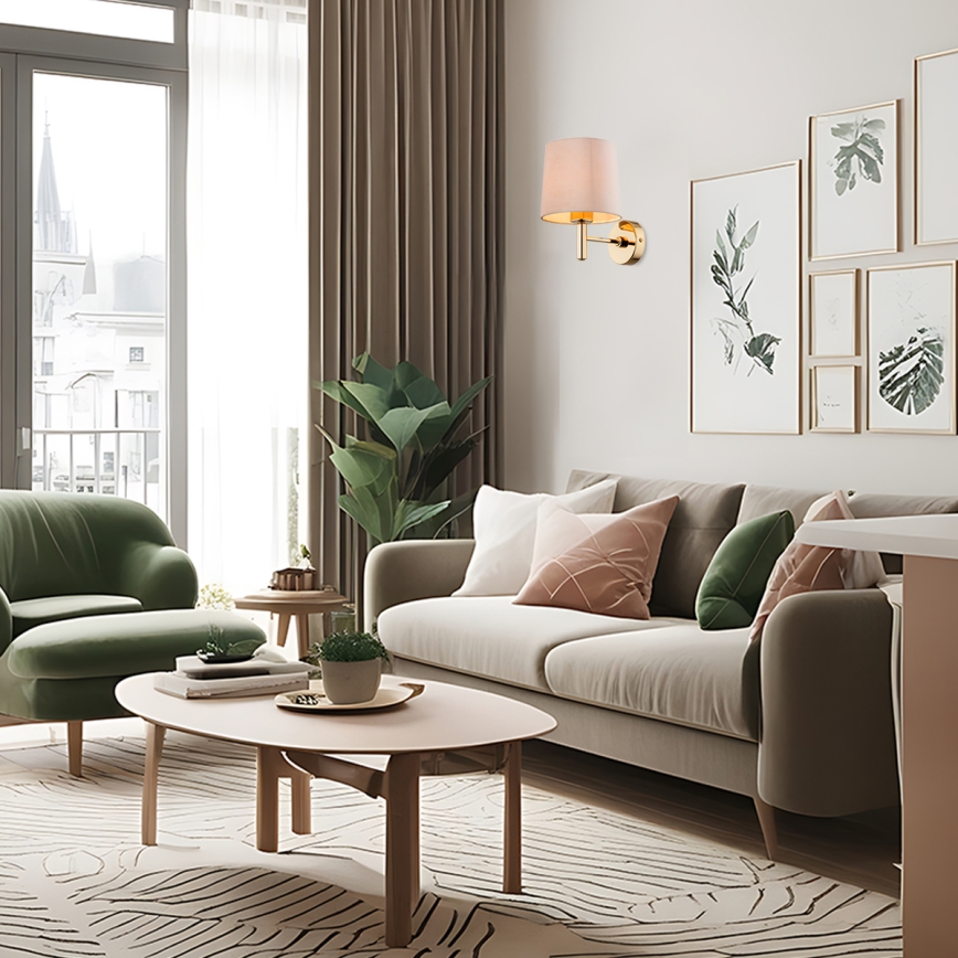 Brilagi - Wandleuchte MONTE 1xE27/60W/230V beige/goldfarben
