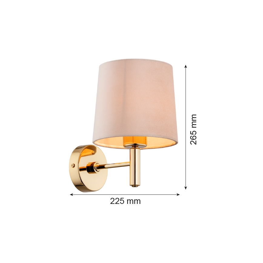 Brilagi - Wandleuchte MONTE 1xE27/60W/230V beige/goldfarben