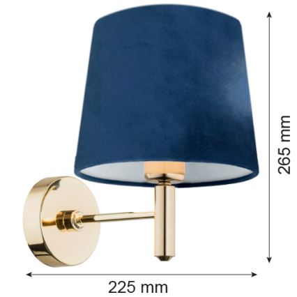 Brilagi - Wandleuchte MONTE 1xE27/60W/230V blau/gold