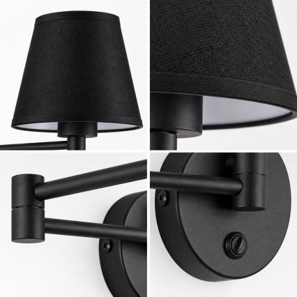 BRILAGI - Wandleuchte NUBILA 1xE27/15W/230V schwarz