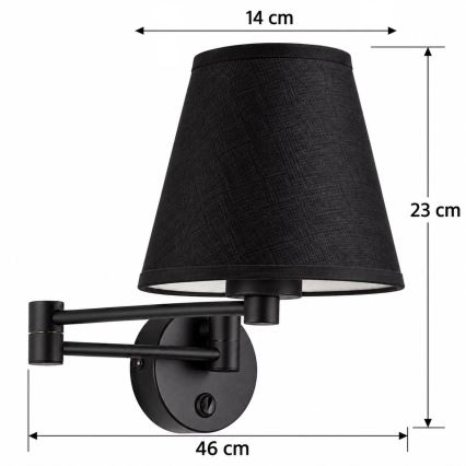 BRILAGI - Wandleuchte NUBILA 1xE27/15W/230V schwarz