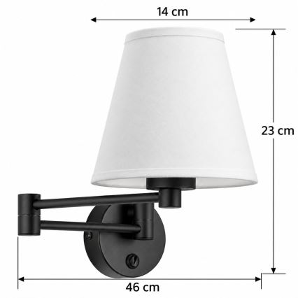 BRILAGI - Wandleuchte NUBILA 1xE27/15W/230V weiß/schwarz