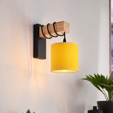 BRILAGI - Wandleuchte NUBILA 1xE27/60W/230V braun/schwarz/gelb