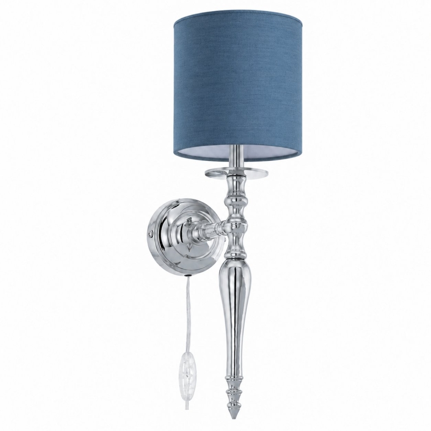 BRILAGI - Wandleuchte NUBILA 1xE27/60W/230V glänzender Chrom/dunkelblau