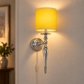 BRILAGI - Wandleuchte NUBILA 1xE27/60W/230V glänzender Chrom/gelb