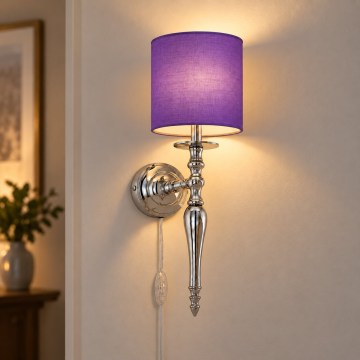 BRILAGI - Wandleuchte NUBILA 1xE27/60W/230V glänzender Chrom/violett