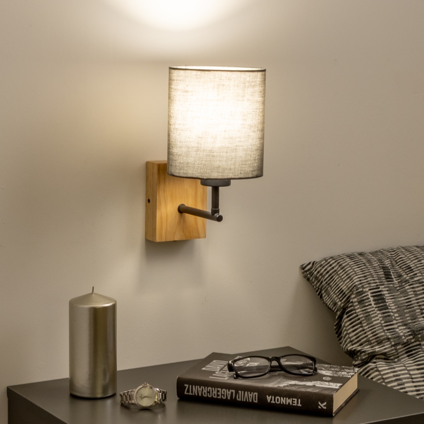 Brilagi - Wandleuchte NUBILA WOOD 1xE27/25W/230V Eiche/anthrazit