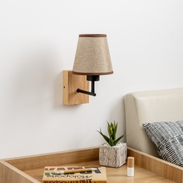 Brilagi - Wandleuchte NUBILA WOOD 1xE27/25W/230V Eiche/braun