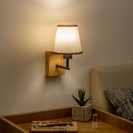 Brilagi - Wandleuchte NUBILA WOOD 1xE27/25W/230V Eiche/braun