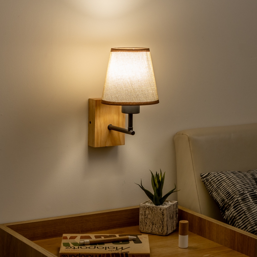 Brilagi - Wandleuchte NUBILA WOOD 1xE27/25W/230V Eiche/braun