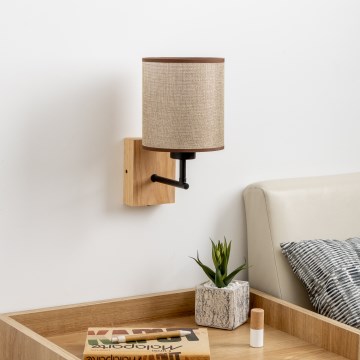 Brilagi - Wandleuchte NUBILA WOOD 1xE27/25W/230V Eiche/braun