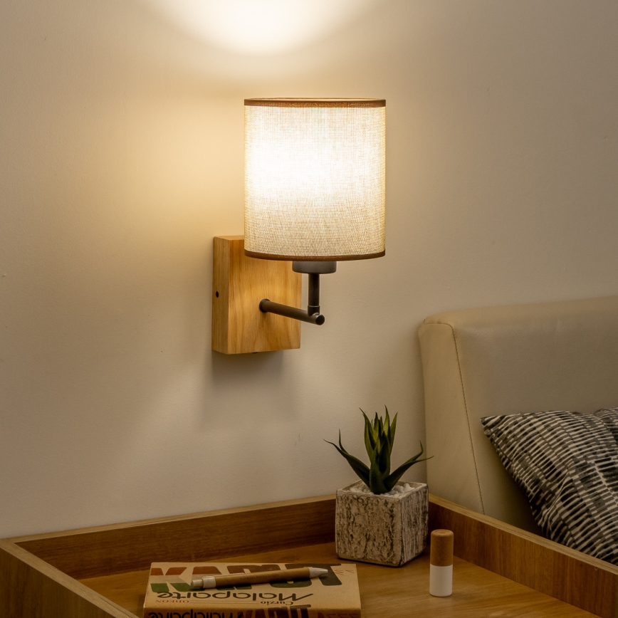 Brilagi - Wandleuchte NUBILA WOOD 1xE27/25W/230V Eiche/braun
